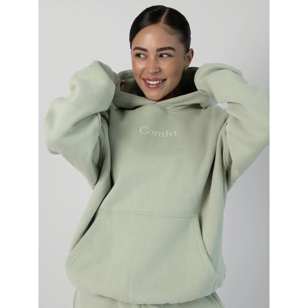 COMFRT L Green Soft Kangaroo Pocket Oversized Weighted Anti Anxiety Heavy